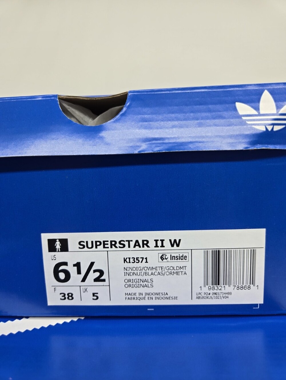 adidas Womens Superstar II KI3571 Night Indigo Off White Snakeskin Shoe Size 6.5 - Picture 8 of 8